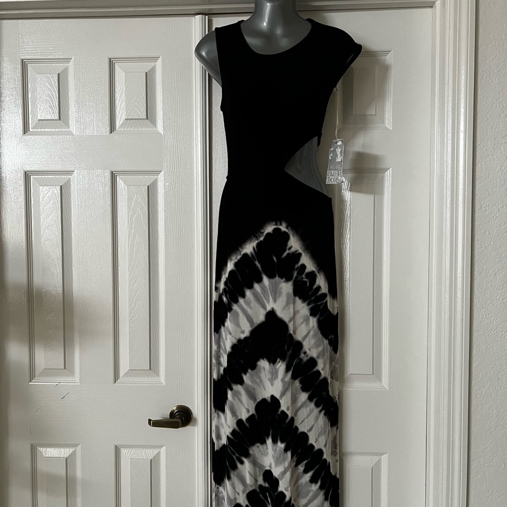 Gorgeous form fitting YFB dress with side cut out . XS with two side slits. NWT